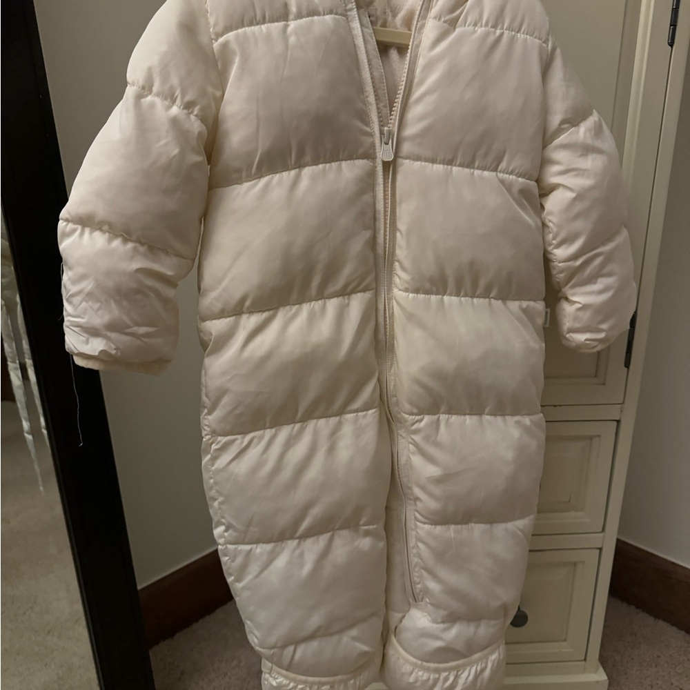 Gap Kids Cream Puffer bunting snow suit